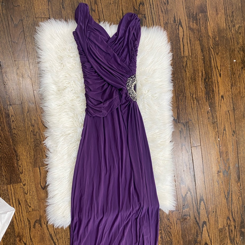Bridesmaid Dress| Evening dress | Embellished Purple Dress - Picture 5 of 10